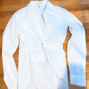 banana republic white blouse